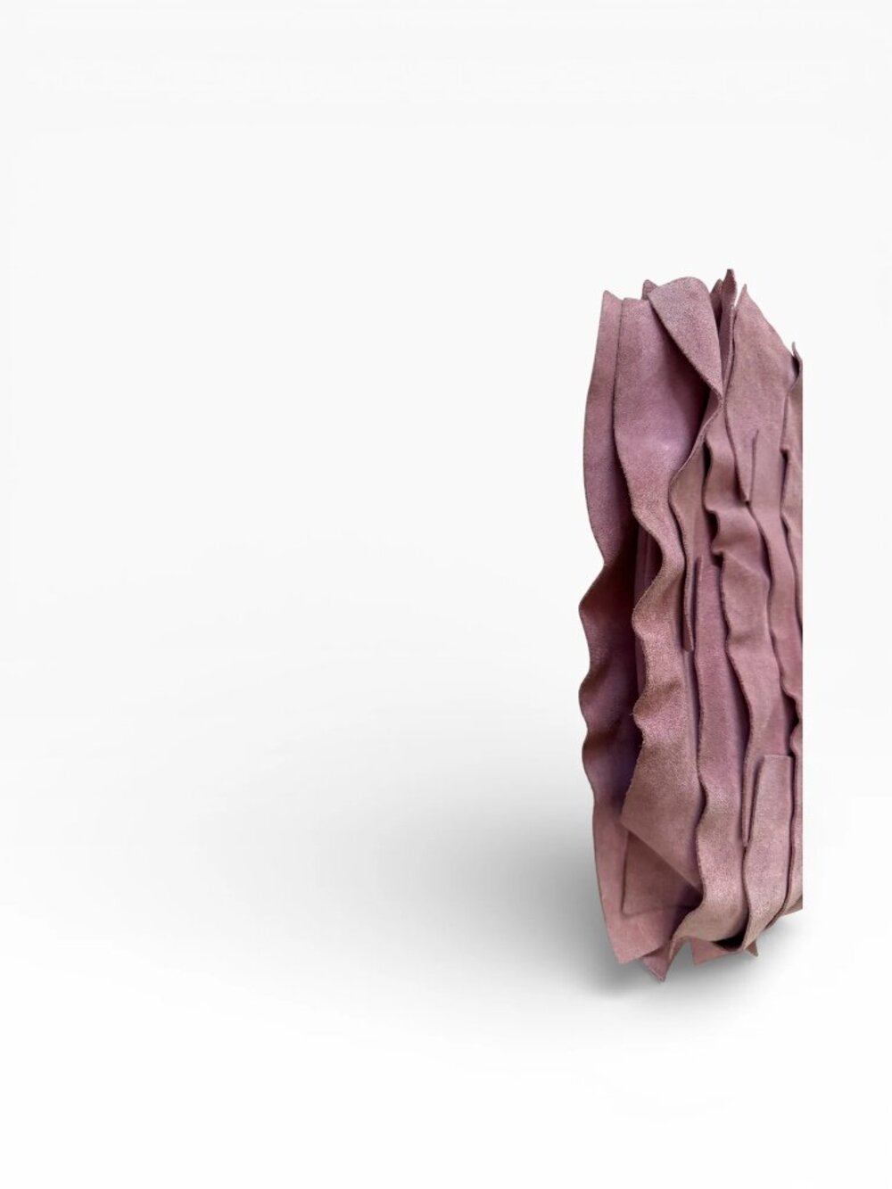 Tom Ford YSL Mombasa St. Tropez Pink Suede Ruffle Vintage Handbag - Picture 7 of 10